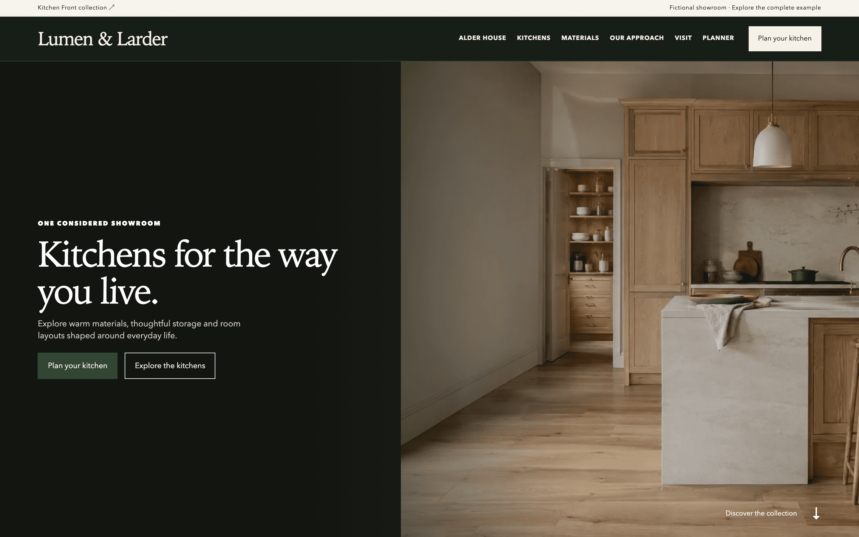Lumen & Larder demonstration website